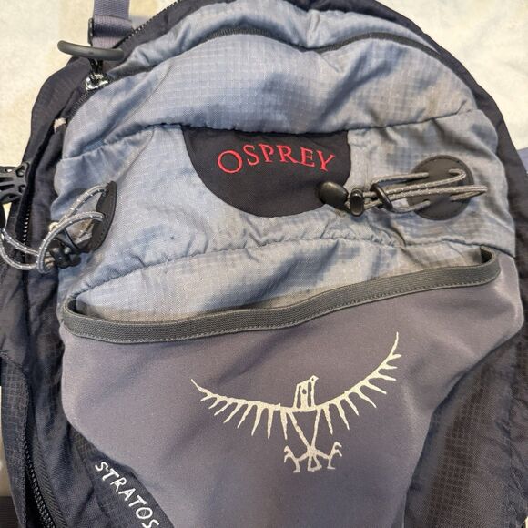 Osprey Stratos 24 Backpack Outdoors Backpacking Medium 24 Liters Grey Black Read - Picture 2 of 12